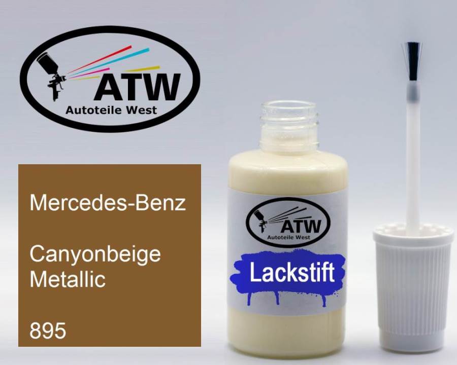 Mercedes-Benz, Canyonbeige Metallic, 895: 20ml Lackstift, von ATW Autoteile West.